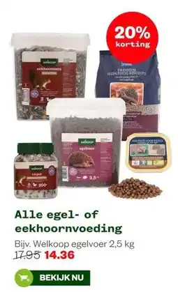 Welkoop Alle egel- of eekhoornvoeding aanbieding