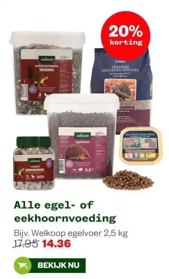 Welkoop Alle egel- of eekhoornvoeding aanbieding