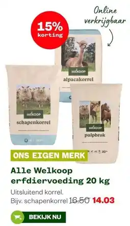Welkoop Alle Welkoop erfdiervoeding 20 kg aanbieding