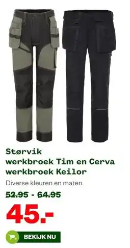 Welkoop Størvik werkbroek Tim en Cerva werkbroek Keilor aanbieding