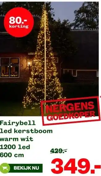 Welkoop Fairybell led kerstboom warm wit aanbieding