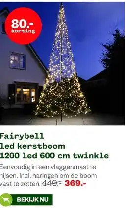 Welkoop Fairybell led kerstboom 1200 led 600 cm twinkle aanbieding