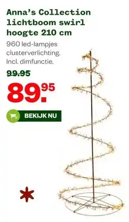 Welkoop Anna's Collection lichtboom swirl hoogte 210 cm aanbieding