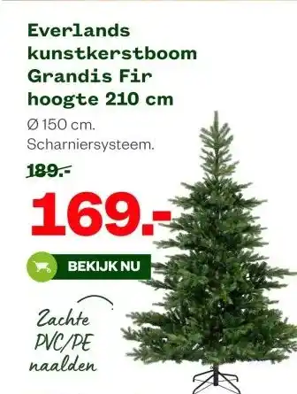 Welkoop Everlands kunstkerstboom Grandis Fir hoogte 210 cm aanbieding