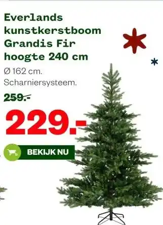 Welkoop Everlands kunstkerstboom Grandis Fir hoogte 240 cm aanbieding