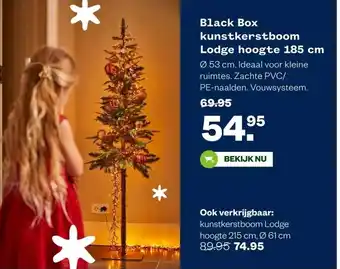 Welkoop Black Box kunstkerstboom Lodge hoogte 185 cm aanbieding