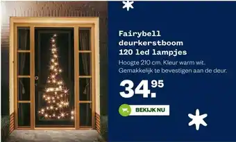 Welkoop Fairybell deurkerstboom 120 led lampjes aanbieding