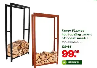 Welkoop Fancy Flames houtopslag zwart of roest maat L aanbieding