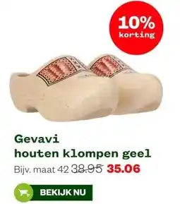Welkoop Gevavi houten klompen geel aanbieding
