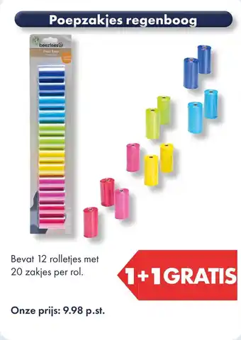 Huisdier Voordeelshop Poepzakjes regenboog aanbieding