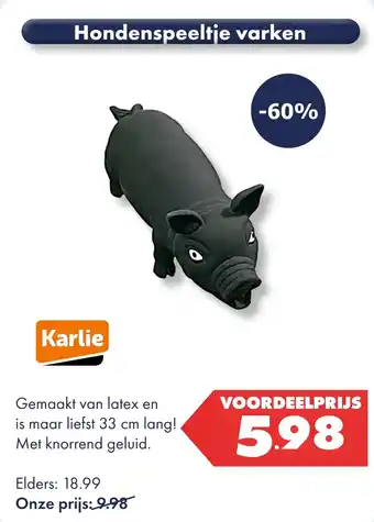 Huisdier Voordeelshop Hondenspeeltje varken aanbieding