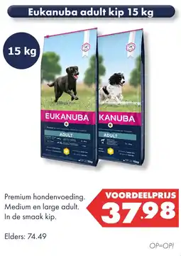 Huisdier Voordeelshop Eukanuba adult kip 15 kg aanbieding