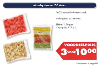 Huisdier Voordeelshop Munchy staven 100 stuks aanbieding