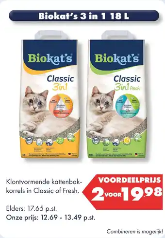 Huisdier Voordeelshop Biokat's 3 in 18 L aanbieding
