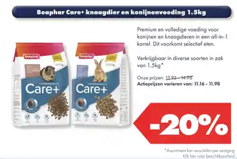 Huisdier Voordeelshop Beaphar Care+ knaagdier en konijnenvoeding 1.5kg aanbieding