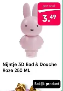 Etos Nijntje 3D Bad & Douche Roze 250 ML aanbieding