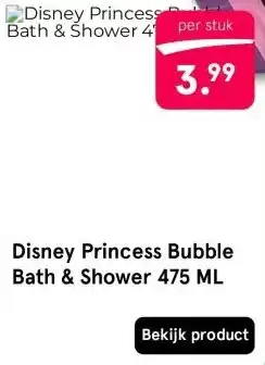 Etos Disney Princess Bubble Bath & Shower 475 ML aanbieding