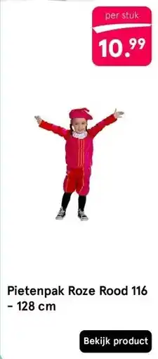 Etos Pietenpak Roze Rood 116 - 128 cm aanbieding