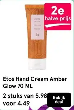 Etos Etos Hand Cream Amber Glow 70 ML aanbieding