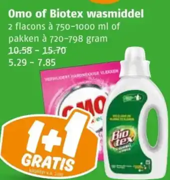 Poiesz Omo of Biotex wasmiddel aanbieding