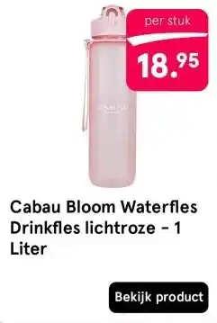 Etos Cabau Bloom Waterfles Drinkfles lichtroze - 1 Liter aanbieding