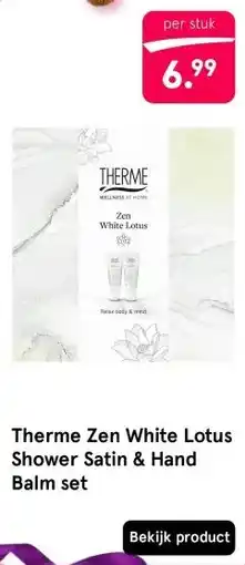 Etos Therme Zen White Lotus Shower Satin & Hand Balm set aanbieding