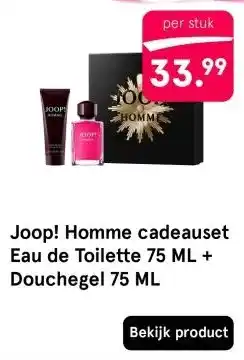 Etos Joop! Homme cadeauset Eau de Toilette 75 ML + Douchegel 75 ML aanbieding