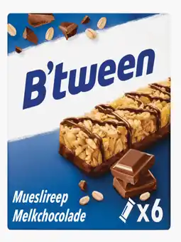 Flink B'tween Mueslireep Melkchocolade 6x25g aanbieding