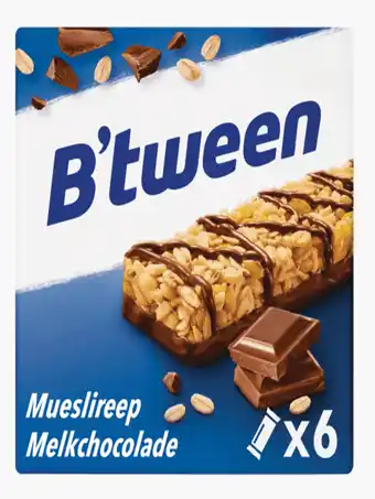Flink B'tween Mueslireep Melkchocolade 6x25g aanbieding