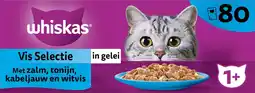 Intratuin Whiskas natvoer Vis Selectie in gelei adult 85 g 80 stuks aanbieding