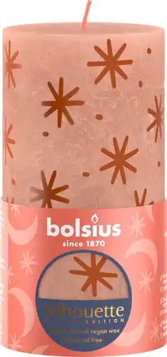 Intratuin Bolsius stompkaars Rustiek silhouette roze 60 uur D 6,8 H 13 cm aanbieding