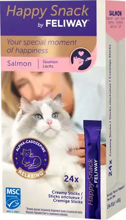 Pets Place Feliway Happy Snack - Kattensnack - Zalm 24x15 g aanbieding