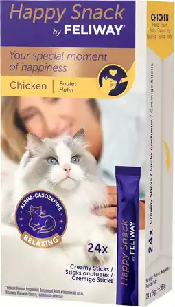 Pets Place Feliway Happy Snack - Kattensnack - Kip 24x15 g aanbieding