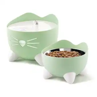 Pets Place Catit Pixi Fountain Combi Kit - Kattendrinkbak - Groen Wit aanbieding