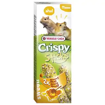 Pets Place Versele-Laga Crispy Sticks Hamster&Gerbil - Knaagdiersnack - Honing 2x55 g aanbieding