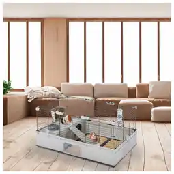 Pets Place Ferplast Modular 2 Kooi - Kooi & Hok - 109x72x56 cm Zwart Grijs aanbieding