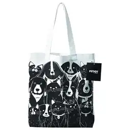 Pets Place Petjoy Happytote Boodschappentas - Petfamily - Cadeau Overig - 31x37x0.3 cm Zwart Wit aanbieding