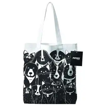Pets Place Petjoy Happytote Boodschappentas - Petfamily - Cadeau Overig - 31x37x0.3 cm Zwart Wit aanbieding