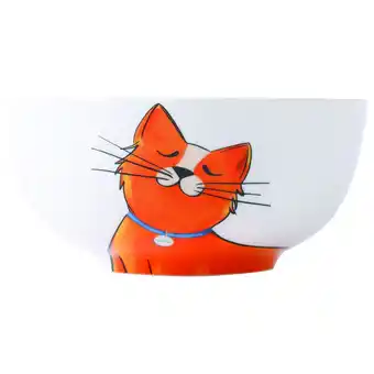Pets Place Petjoy Voer/Drinkbak Keramiek - Cadeau Overig - Ø14x16x16x8.5 cm 550 ml Oranje aanbieding