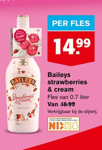 Hoogvliet Baileys strawberries & cream 0,7 liter aanbieding