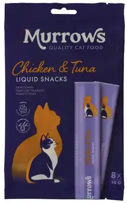 Pets Place Murrows Liquid Snack - Kattensnack - Kip Tonijn 8x10 g aanbieding