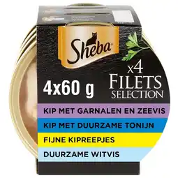 Pets Place Sheba Filets Selection In Saus Multipack - Kattenvoer - 4x60 g aanbieding