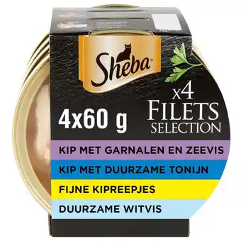 Pets Place Sheba Filets Selection In Saus Multipack - Kattenvoer - 4x60 g aanbieding