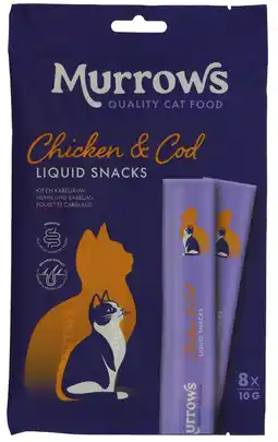 Pets Place Murrows Liquid Snack - Kattensnack - Kip Kabeljauw 8x10 g aanbieding