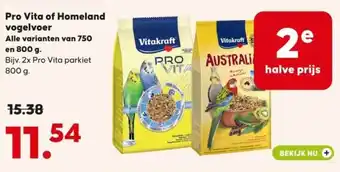 Pets Place Pro Vita of Homeland vogelvoer aanbieding