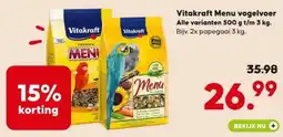 Pets Place Vitakraft Menu vogelvoer aanbieding