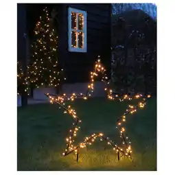 Pets Place Luca Lighting Ster Tuinsteker Met Verlichting - Kerstdecoratie - 60x1x73 cm Warm Wit 150 led aanbieding