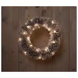Pets Place Anna's Collection Rotan Krans Zwart/Sneeuw - Kerstverlichting - Ø40 cm Warm Wit 30 led aanbieding
