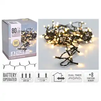 Pets Place Homestyle Led Verlichting Met Dual Timer - Verlichting - 6 m Warm Wit 80 led Op Batterij aanbieding