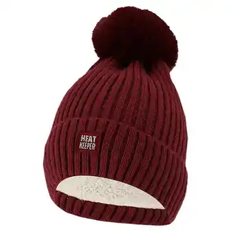 Pets Place Heatkeeper Thermo Muts + Pompon - Mutsen - Burgundy One Size aanbieding